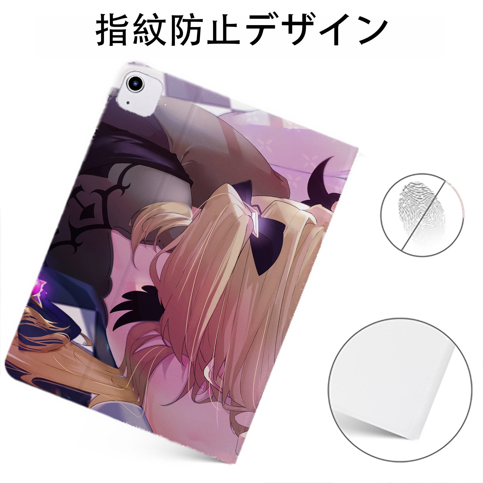 げんし神 genshin IPadケース ペンホルダー付き ブックスタイルデザイン